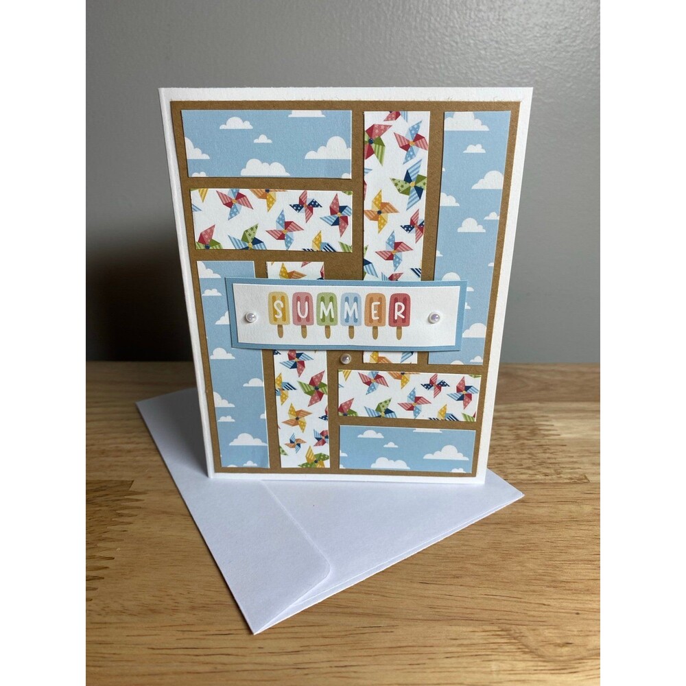 Handmade Summer Blank Greeting Card A2 & Envelope